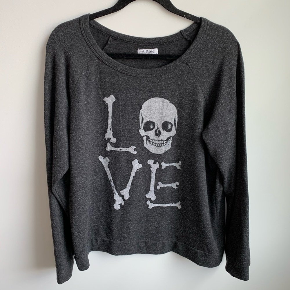 LAUREN MOSHI Brenna Loves Bones Sweatshirt Sz L